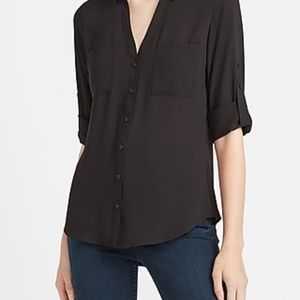 Express Black Button down Blouse